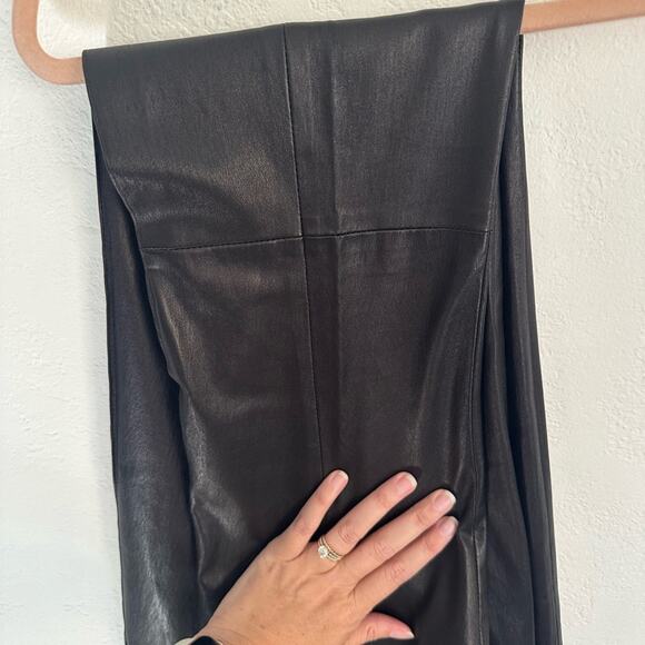 Rosetta Getty Pintuck Flare Leather Pants size US 2 Black Pull-On - Picture 7 of 15